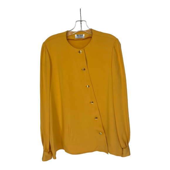Bill Blass Vintage Women's Size 14 Round Neck Long Sleeve Button Down Shirt - Picture 1 of 7